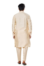 Load image into Gallery viewer, Ajay Arvindbhai Khatri Men Stylist Semi Raw Silk Kurta Pajama With Collar Thread Work