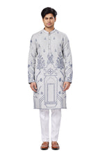 Load image into Gallery viewer, Ajay Arvindbhai Khatri Men's Linen Embroidered Kurta  Pajama Set