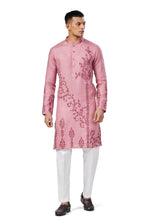Load image into Gallery viewer, Ajay Arvindbhai Khatri Men's Linen Embroidered Kurta  Pajama Set