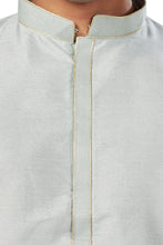 Load image into Gallery viewer, Ajay Arvindbhai Khatri Men Stylist Semi Raw Silk Kurta Pajama With Collar Thread Work