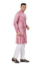 Load image into Gallery viewer, Ajay Arvindbhai Khatri Men's Linen Embroidered Kurta  Pajama Set