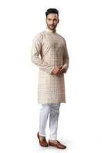 Load image into Gallery viewer, mens lucknowi fawn colour printed kurta