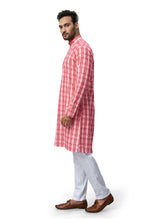 Load image into Gallery viewer, mens lucknowi red colour printed kurta