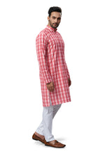 Load image into Gallery viewer, mens lucknowi red colour printed kurta