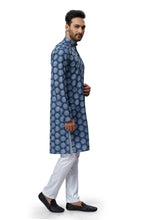 Load image into Gallery viewer, mens lucknowi blue color kurta