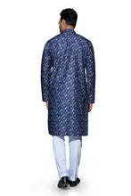 Load image into Gallery viewer, mens cotton printed blue colour kurta