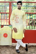 Load image into Gallery viewer, mens festive printed kurta ganpati special kurta
