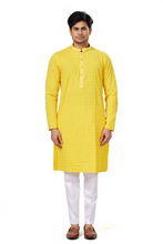 Load image into Gallery viewer, Ajay Arvindbhai Khatri Men's straight Lucknowi Chikankari  Kurta