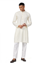 Load image into Gallery viewer, Ajay Arvindbhai Khatri Men's straight Lucknowi Chikankari kurta