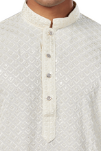 Load image into Gallery viewer, Ajay Arvindbhai Khatri Men's straight Lucknowi Chikankari kurta