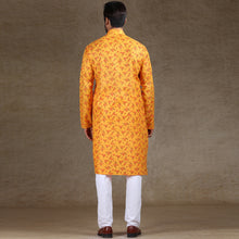 Load image into Gallery viewer, mens mango yellow colour printed kurta