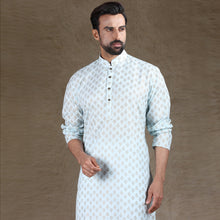 Load image into Gallery viewer, mens green colour cotton printed kurta