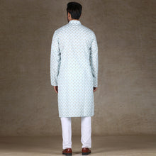 Load image into Gallery viewer, mens green colour cotton printed kurta