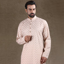 Load image into Gallery viewer, mens peach colour cotton printed kurta
