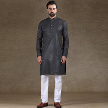 Load image into Gallery viewer, mens printed black colour kurta
