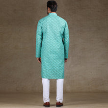 Load image into Gallery viewer, mens light green colour printed kurta