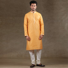 Load image into Gallery viewer, mens orange colour kurta pajama set