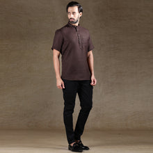 Load image into Gallery viewer, mens brown colour short kurta