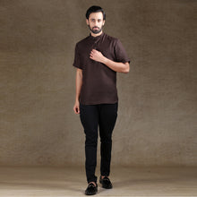 Load image into Gallery viewer, mens brown colour short kurta