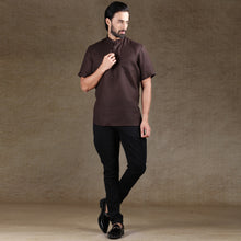 Load image into Gallery viewer, mens brown colour short kurta