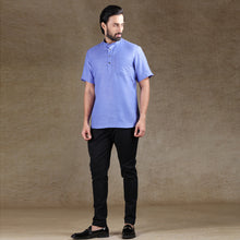 Load image into Gallery viewer, mens lilac color cotton short kurta