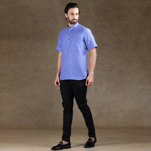 Load image into Gallery viewer, mens lilac color cotton short kurta