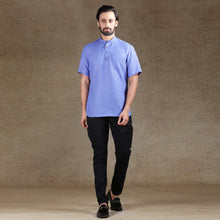 Load image into Gallery viewer, mens lilac color cotton short kurta