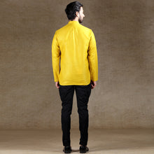 Load image into Gallery viewer, mens yellow color cotton short kurta