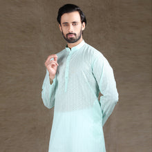 Load image into Gallery viewer, mens green color  regular brasso kurta