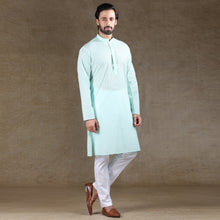Load image into Gallery viewer, mens green color  regular brasso kurta