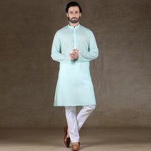 Load image into Gallery viewer, mens green color  regular brasso kurta