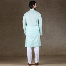Load image into Gallery viewer, mens green color  regular brasso kurta