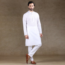 Load image into Gallery viewer, mens white color regular brasso kurta