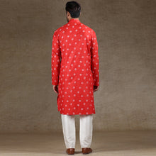 Load image into Gallery viewer, mens printed red colour kurta