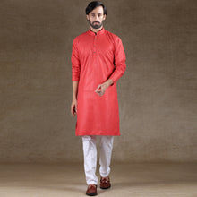Load image into Gallery viewer, mens printed red colour kurta