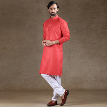 Load image into Gallery viewer, mens printed red colour kurta