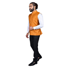 Load image into Gallery viewer, mens mustard color nehru jacket