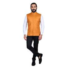 Load image into Gallery viewer, mens mustard color nehru jacket