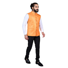Load image into Gallery viewer, mens orange color nehru jacket