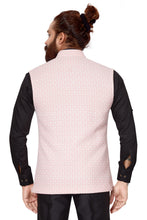 Load image into Gallery viewer, Ajay Arvindbhai Khatri Men's  Embroidered Fabric Regular Nehru Jacket Pink Color