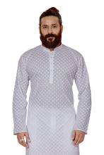 Load image into Gallery viewer, mens white color cotton embroidery kurta