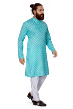 Load image into Gallery viewer, men's cotton printed firoji colour kurta