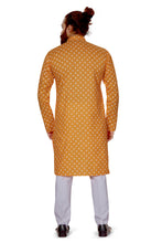 Load image into Gallery viewer, mens cotton printed yellow colour kurta