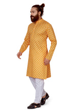 Load image into Gallery viewer, mens cotton printed yellow colour kurta