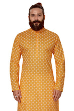Load image into Gallery viewer, mens cotton printed yellow colour kurta