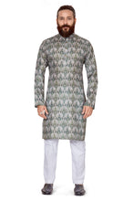 Load image into Gallery viewer, mens cotton printed green colour kurta
