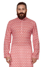 Load image into Gallery viewer, mens cotton printed red colour kurta