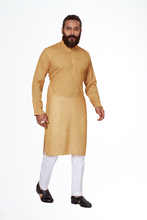 Load image into Gallery viewer, mens cotton printed yellow colour kurta