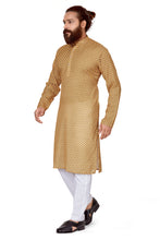 Load image into Gallery viewer, mens cotton printed yellow colour kurta