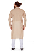 Load image into Gallery viewer, mens cotton printed gold colour kurta